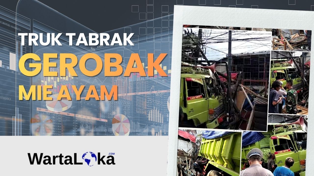 truk tabrak gerobak mie ayam di sukabumi